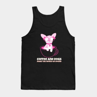 coffee and dogs- the world go round Tank Top